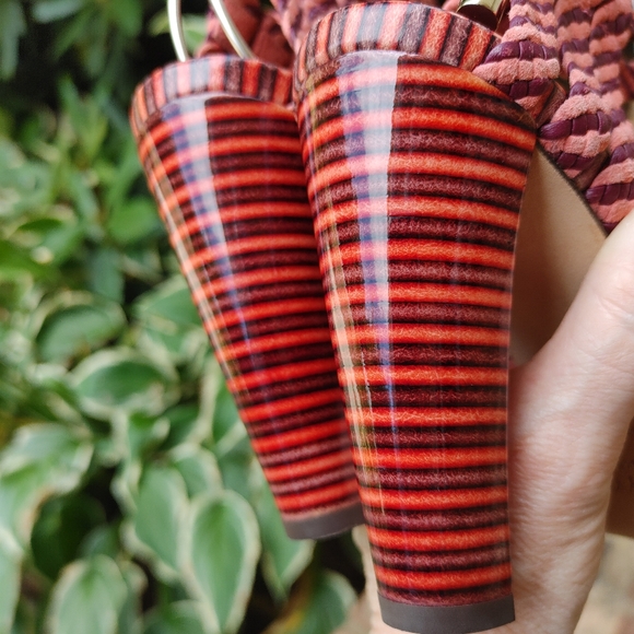 Jimmy Choo Trix 100mm Woven Multi-Wrap Sandal, Dark Shiraz/Coral 37 - Picture 11 of 16